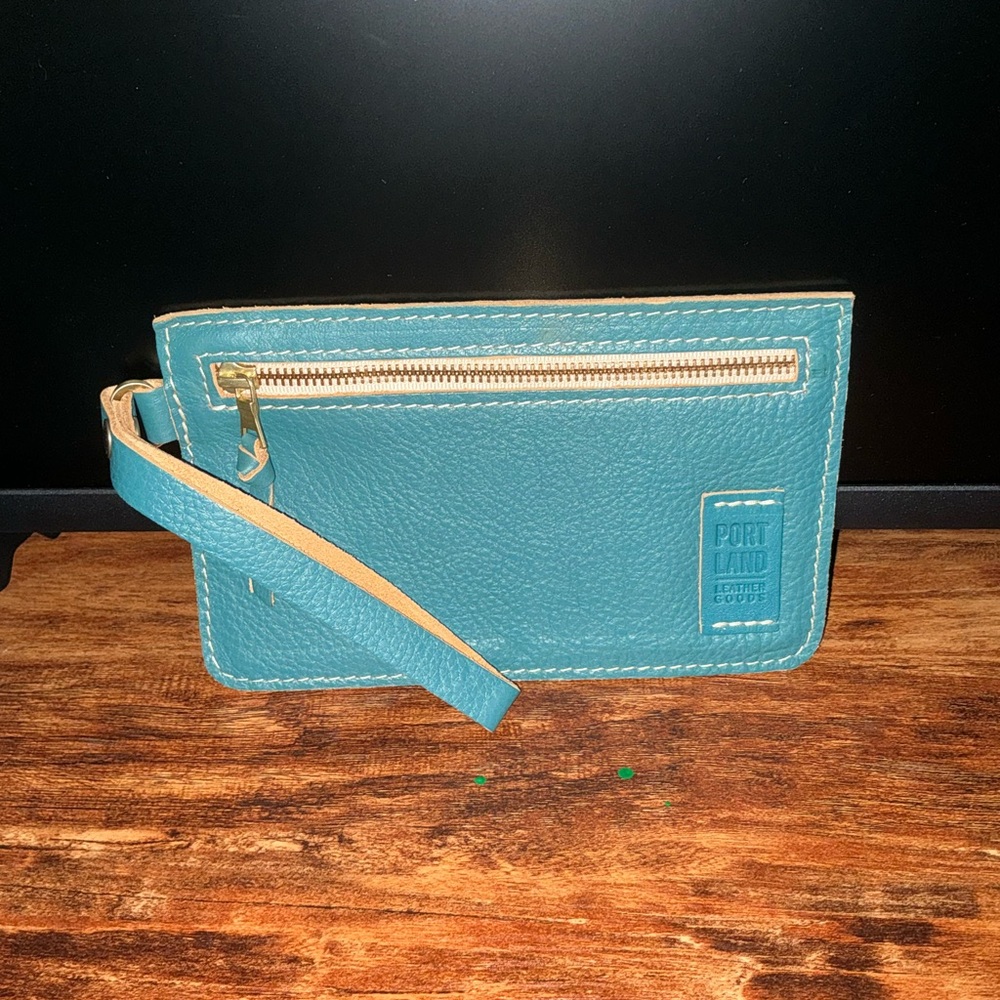 Portland Leather Goods Turquoise Adriana Pouch/Wristlet